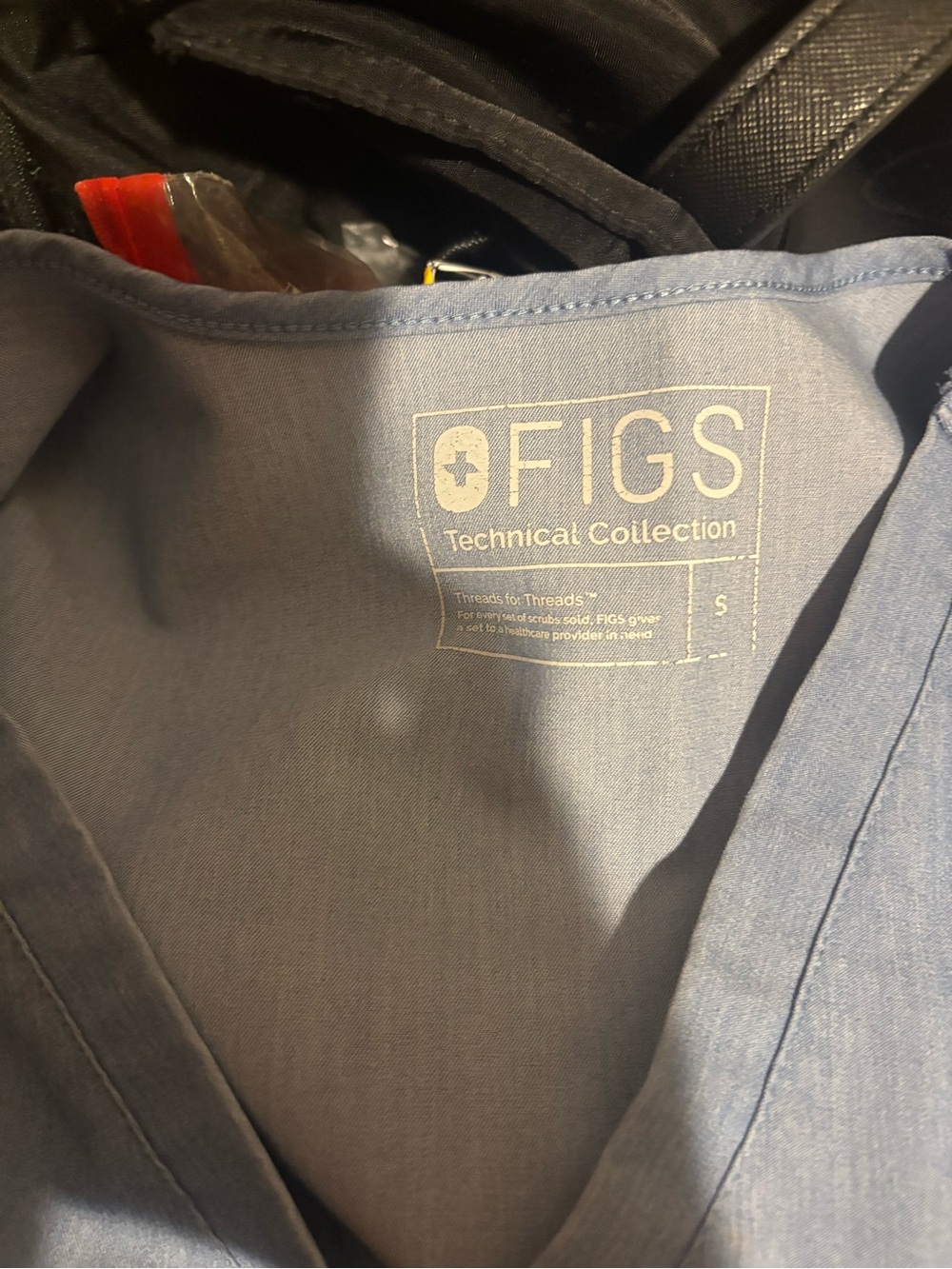 Figs Technical Collection Scrub Top - Light Blue